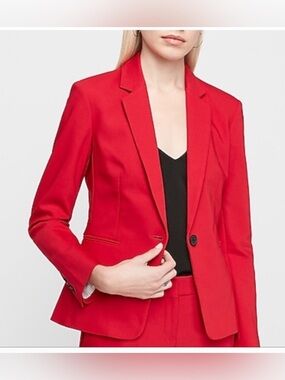 Banana Republic Size 4P Red, Classic Fit single button Suit Jacket / Blazer